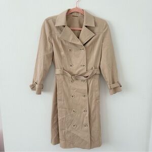 Elie Tahari Light Tan Double Breasted Trench Coat